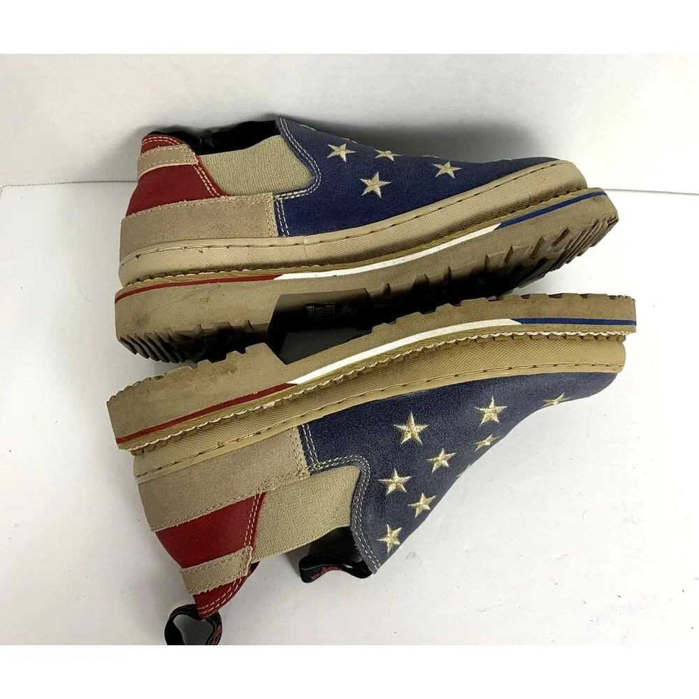 Georgia Giant Romeo Womens 8 Americana Red White Blue Slip Resistant - Picture 6 of 13